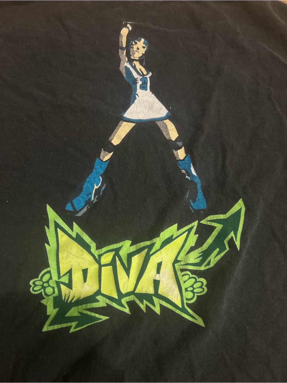 Diva Men’s Black Graphic Logo Print Crew Neck Short Sleeve T-Shirt Size L